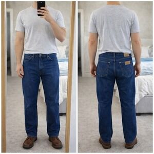 Wrangler Men's 28X32 Cowboy Cut Original Fit Jeans 13MWZ Pre Washed Blue Denim